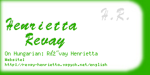 henrietta revay business card